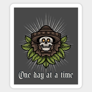 Skull With A Mexican Sombrero Tattoo Style Sticker